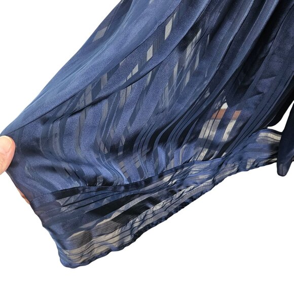 Luxe By Carmen Marc Valvo Womens Navy Sleeveless Midi Dress Size 14W Elegant - Picture 9 of 12